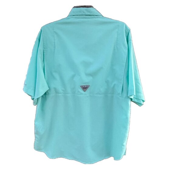 Columbia PFG Tamiami II Short Sleeve Button Down Shirt Men's Medium Blue Fishing - Picture 2 of 9